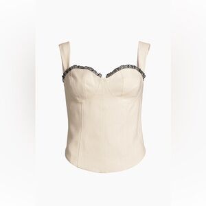 Reformation Alisa Seamed Bustier Top Ivory Size 0 NWT